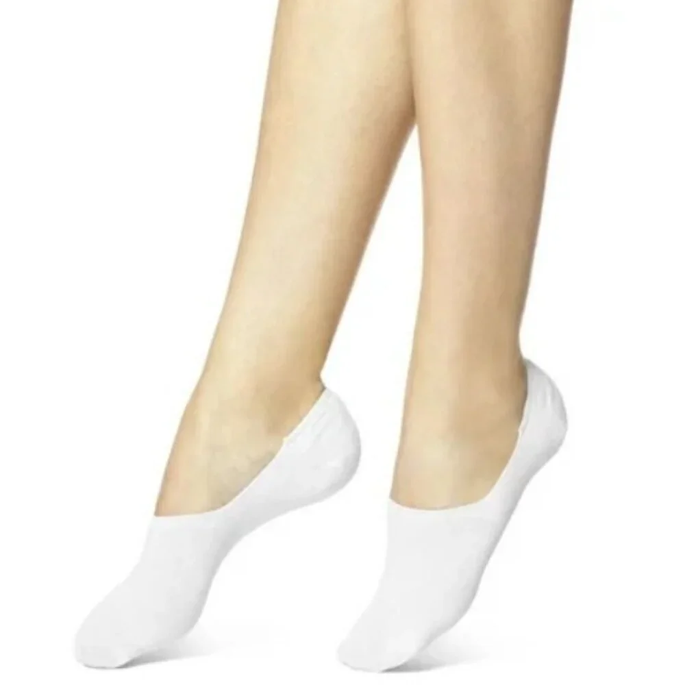 Hue Womens One‎ Size Fits Most High Cut Cotton Resort Liner Socks in White 1077